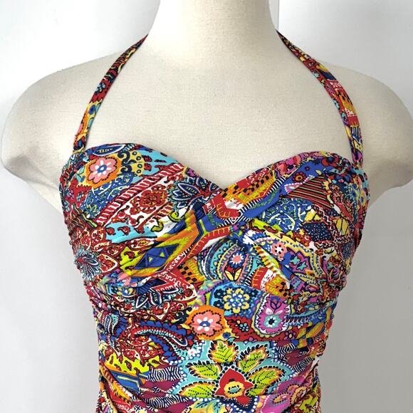 Bleu Rod Beattie 2Pc Twisted Tankini Swim Top and Bottom Multicolor Paisley 6 - Picture 3 of 11